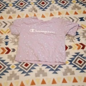 Champion cropped cheetah print shirt